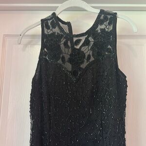 Brilliante black full length‎ formal dress with beads.